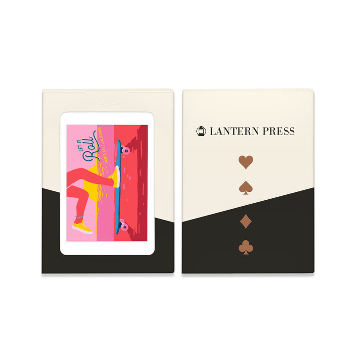 Playing Cards, Santa Cruz, California, Life's a Ride Collection, Skateboarding, Let It Roll, 52 Card Deck with Jokers in Box, Unique Art
