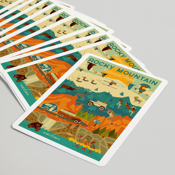 Playing Cards, Rocky Mountain National Park, Colorado, Geometric National Park Series, 52 Card Deck with Jokers in Box, Unique Art