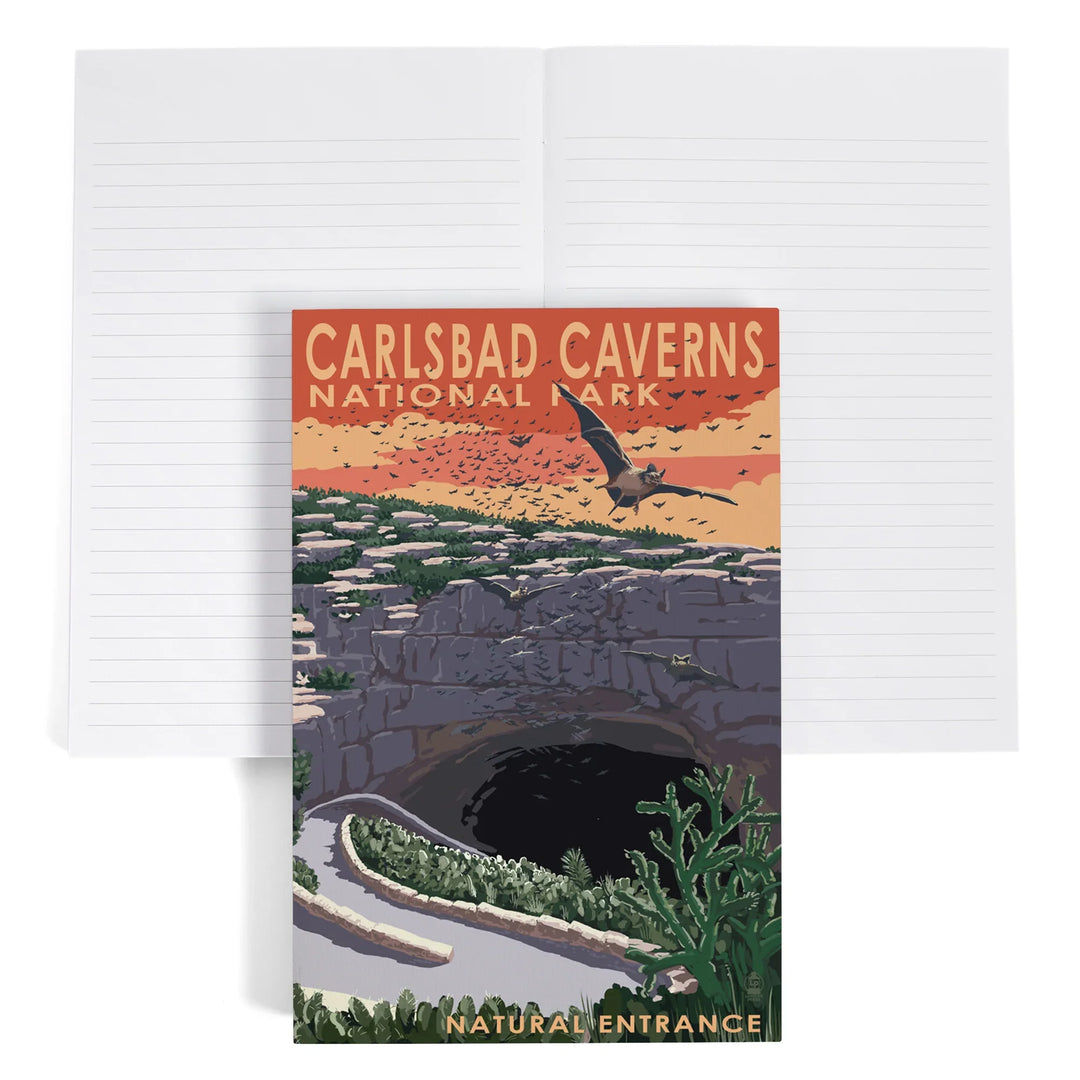 Lined 6x9 Journal, Carlsbad Caverns National Park, New Mexico, Natural Entrance, Painterly Series, Lay Flat, 193 Pages, FSC paper