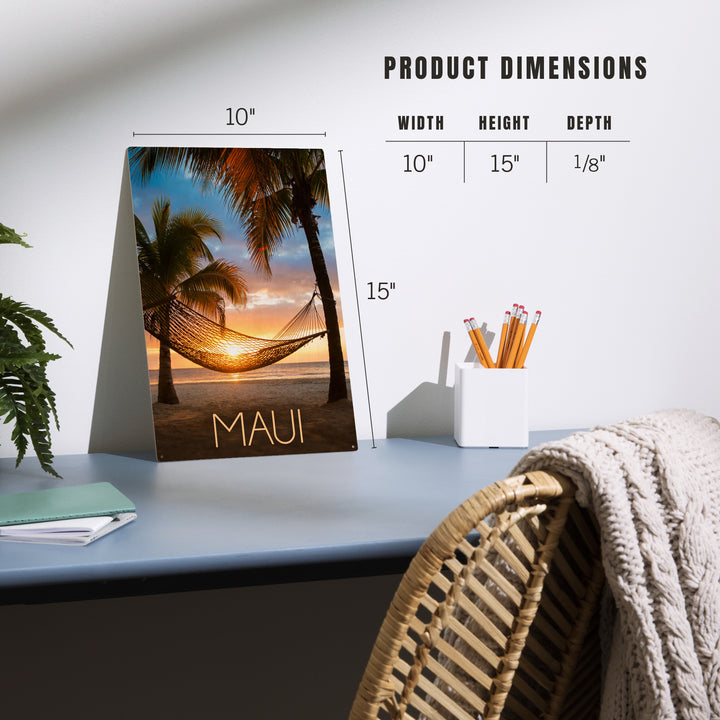 Maui, Hawaii, Hammock and Sunset, Wood Sign and Postcards