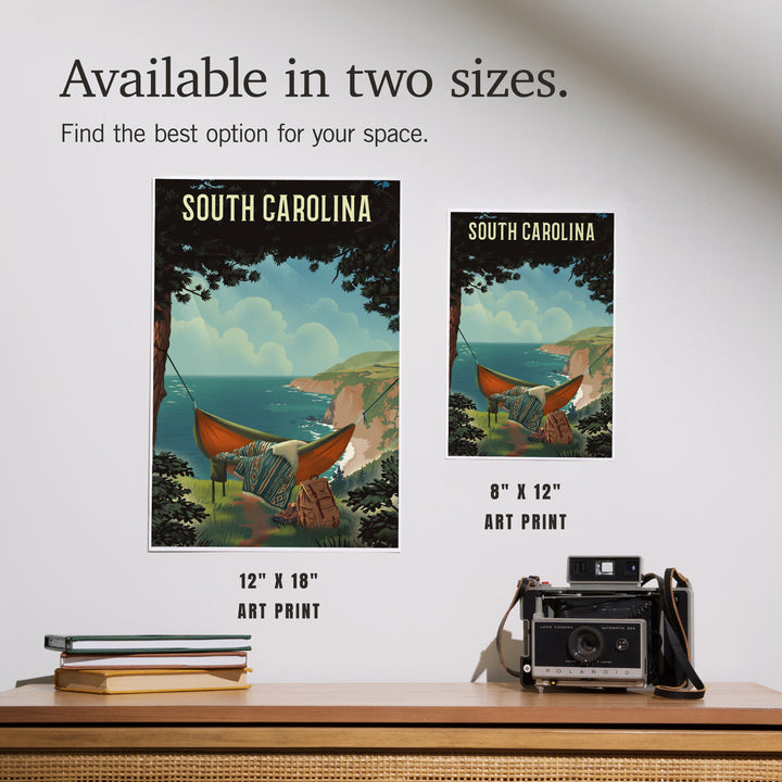 South Carolina, Today's Office, Coastal Series, Hammock on Beach art prints, metal signs