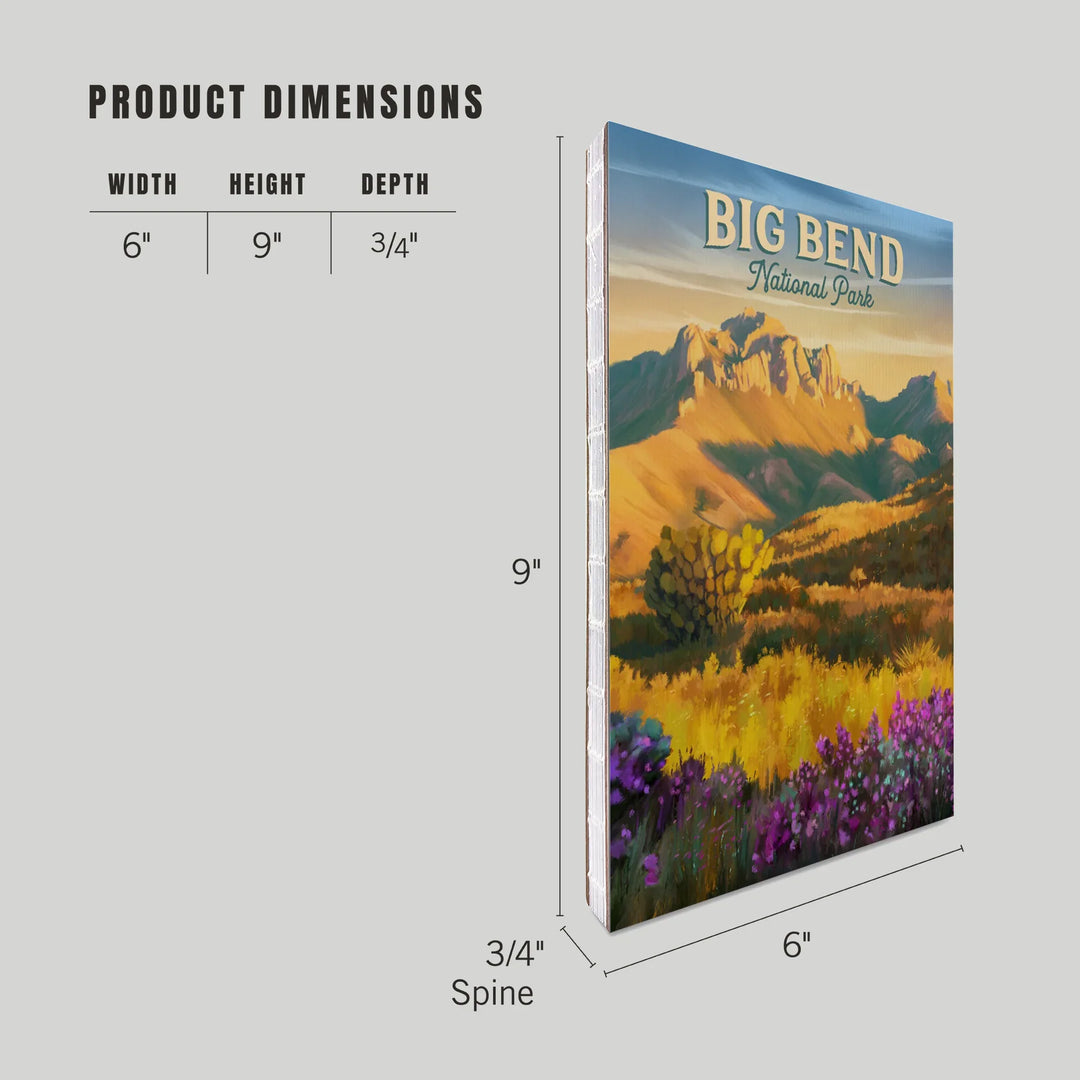 Lined 6x9 Journal, Big Bend National Park, Texas, Oil Painting, Lay Flat, 193 Pages, FSC paper