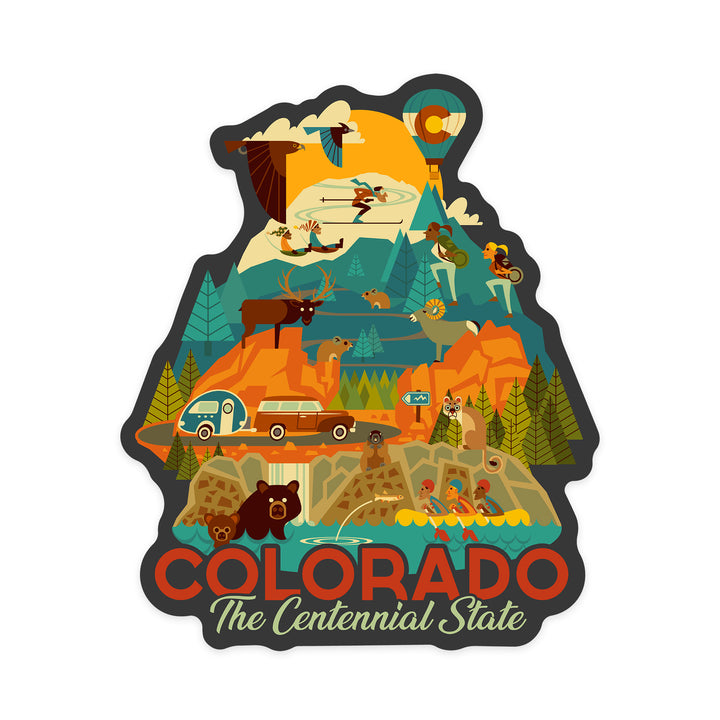 Colorado, Simple Geometric, Contour, Vinyl Sticker