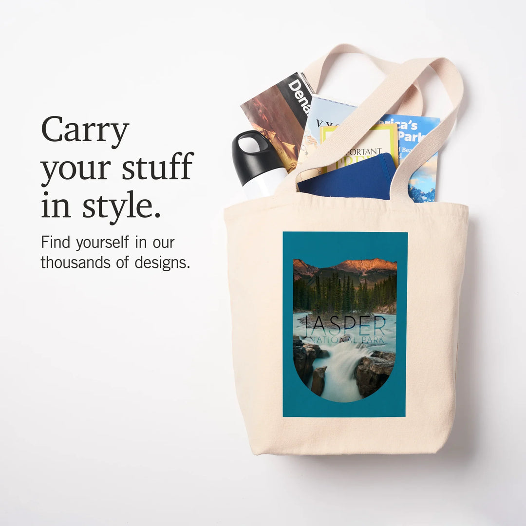 Jasper National Park, Alberta, Canada, Sunwapta Falls,, Tote Bag