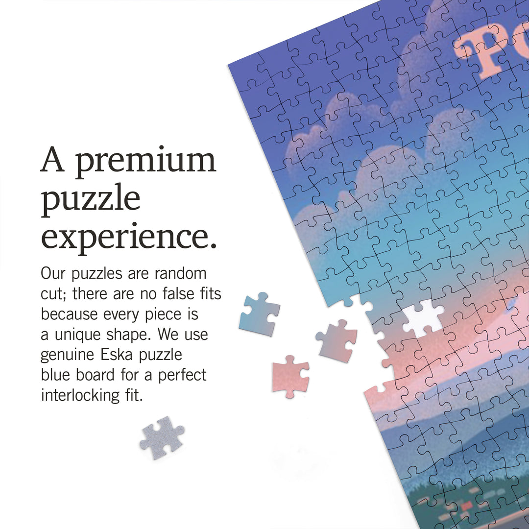 Portland, Oregon, Portland Skyline and Mount Hood, 1000 Piece Jigsaw Puzzle
