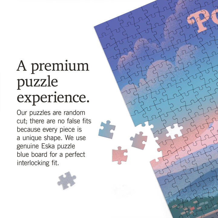 Portland, Oregon, Portland Skyline and Mount Hood, 1000 Piece Jigsaw Puzzle