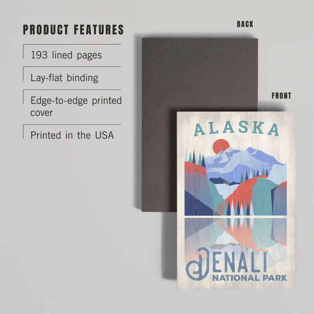 Lined 6x9 Journal, Denali National Park, Alaska, Lay Flat, 193 Pages, FSC paper