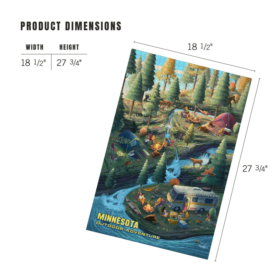 Minnesota, Get Outside Series, Outdoor Adventure, Camping Enjoyment, 1000 Piece Jigsaw Puzzle