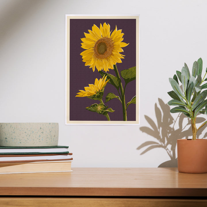 Sunflowers, Letterpress, Art & Giclee Prints