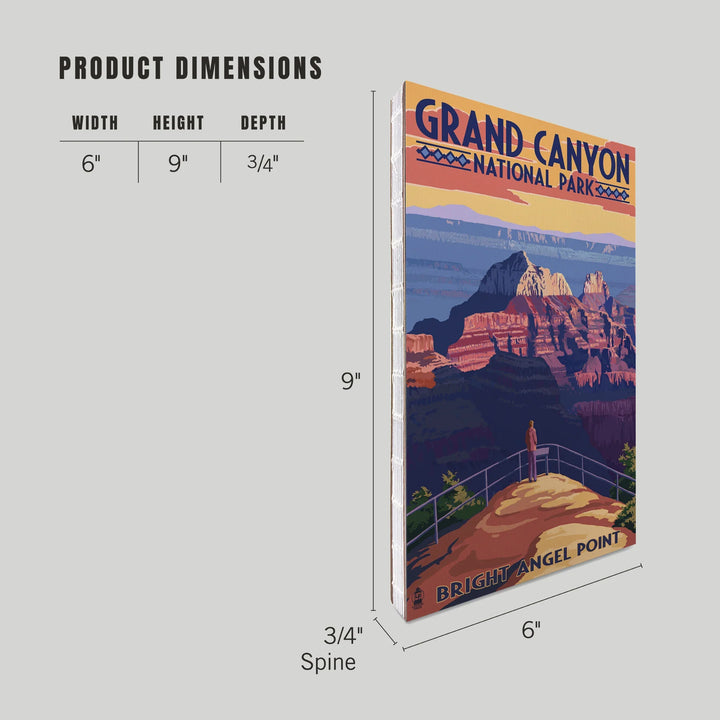 Lined 6x9 Journal, Grand Canyon National Park, Arizona, Bright Angel Point, Lay Flat, 193 Pages, FSC paper