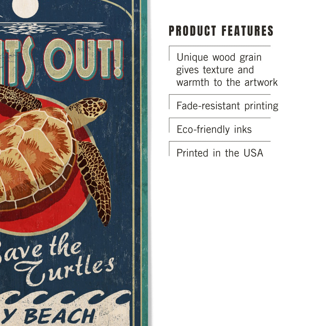 Folly Beach, South Carolina, Sea Turtle Vintage Sign, Wood Sign and Postcards