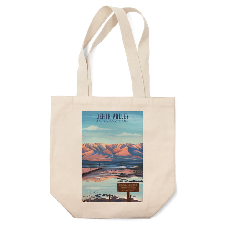 Death Valley National Park, California, Badwater Basin, Oil Painting, Tote Bag