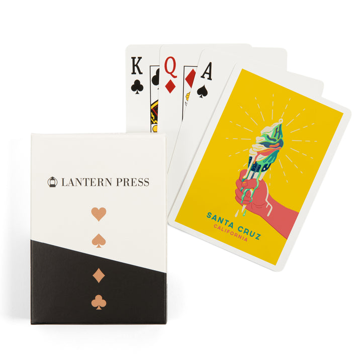 Playing Cards, Santa Cruz, California, Sweet Relief Collection, Melting Ice Cream Cone, 52 Card Deck with Jokers in Box, Unique Art