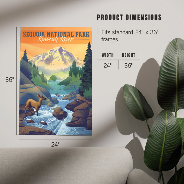 Sequoia National Park, California, Kaweah River, Lithograph, Art & Giclee Prints