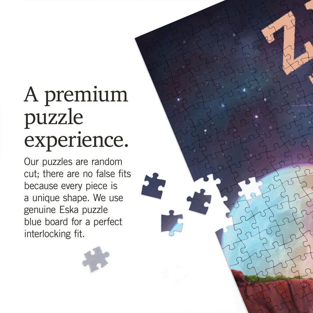 Zion Under the Stars, Zion National Park Celestial Landscape Artwork, 1000 Piece Jigsaw Puzzle