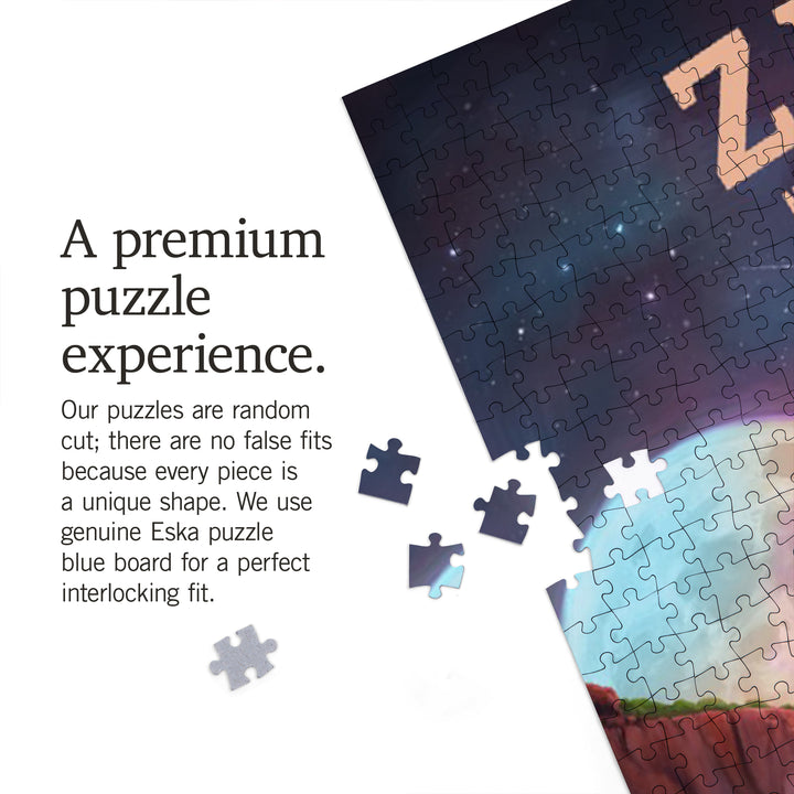 Zion Under the Stars, Zion National Park Celestial Landscape Artwork, 1000 Piece Jigsaw Puzzle