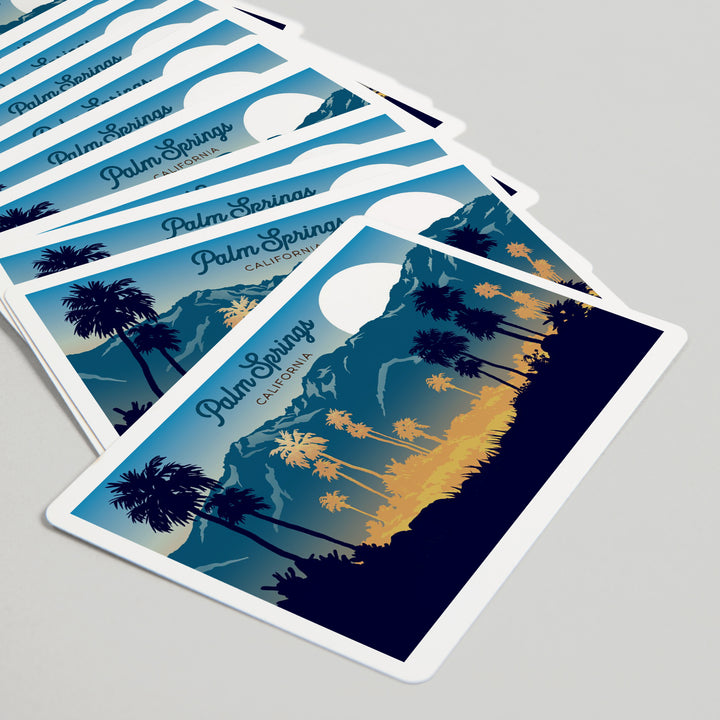 Playing Cards, Palm Springs, California, Go Explore, Hiker and Desert, Sunset, 52 Card Deck with Jokers in Box, Unique Art