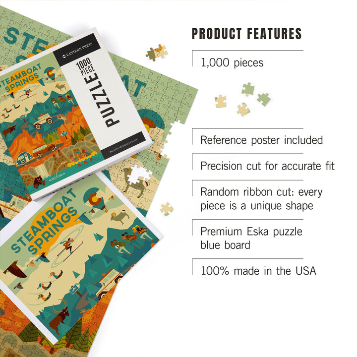 Steamboat Springs, Colorado, Geometric, 1000 Piece Jigsaw Puzzle