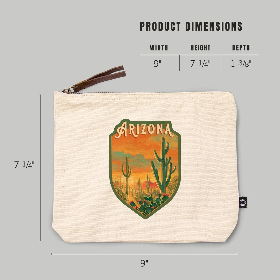Arizona, Oil Painting National Park Series, Organic Cotton Zipper Pouch, Go Bag