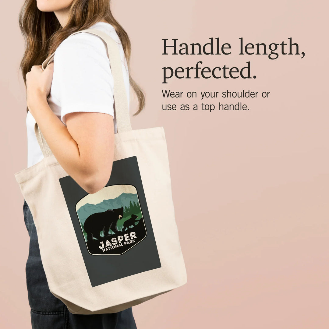 Jasper National Park, Canada, Black Bear and Cub,, Tote Bag
