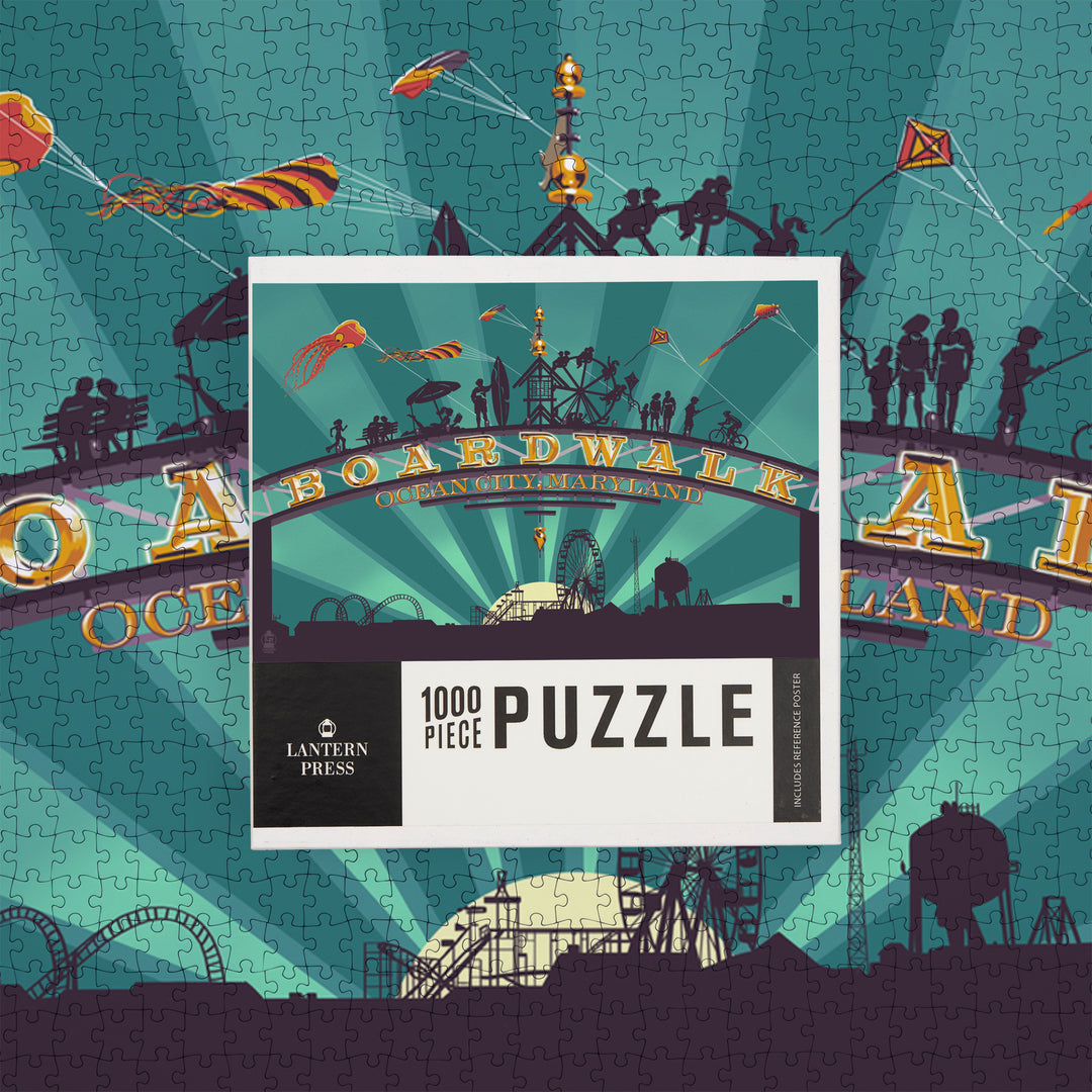 Ocean City, Maryland, Boardwalk Sign, 1000 Piece Jigsaw Puzzle