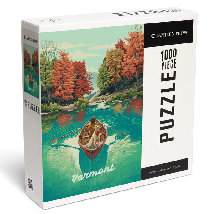 Vermont, Quiet Explorer, Boating, Fall Colors, 1000 Piece Jigsaw Puzzle