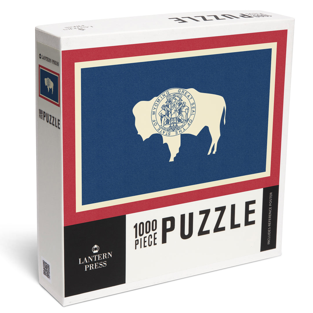 Wyoming State Flag, Letterpress, 1000 Piece Jigsaw Puzzle