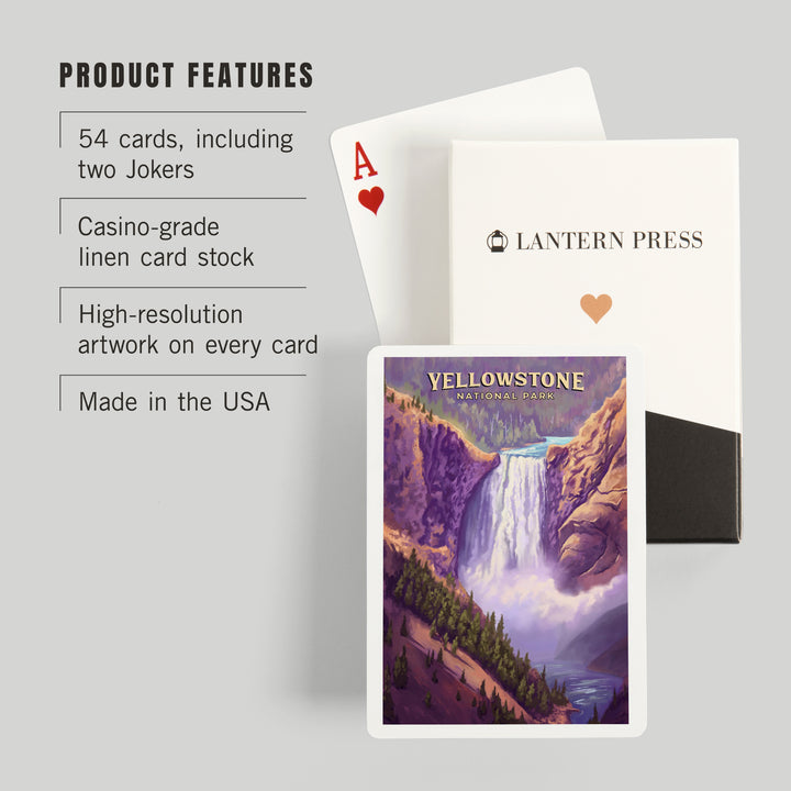 Playing Cards, Yellowstone National Park, Wyoming, Oil Painting, Yellowstone Falls, 52 Card Deck with Jokers in Box, Unique Art
