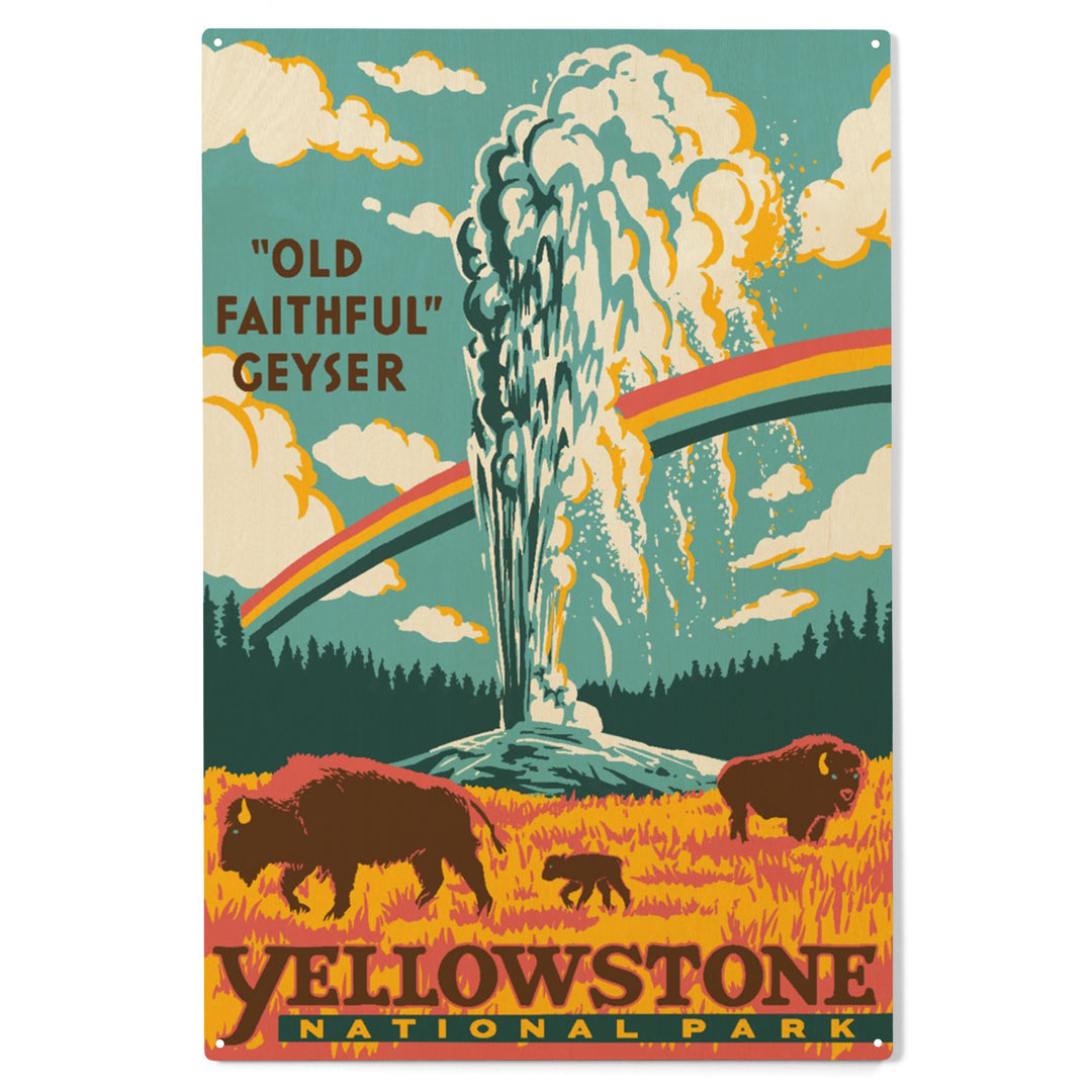 Yellowstone National Park, Wyoming, Explorer, Wood Sign and Postcards