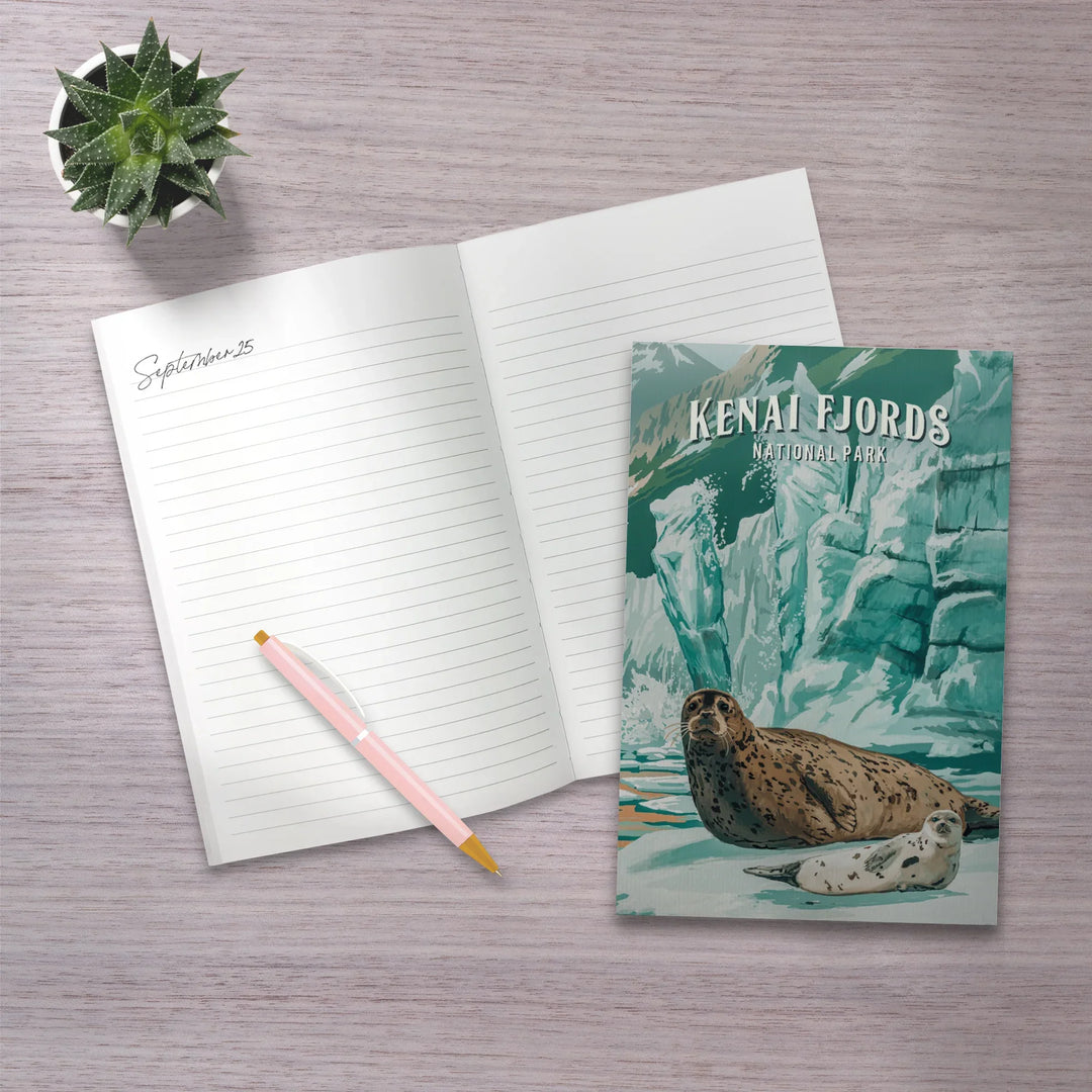 Lined 6x9 Journal, Kenai Fjords National Park, Alaska, Painterly Series, Lay Flat, 193 Pages, FSC paper