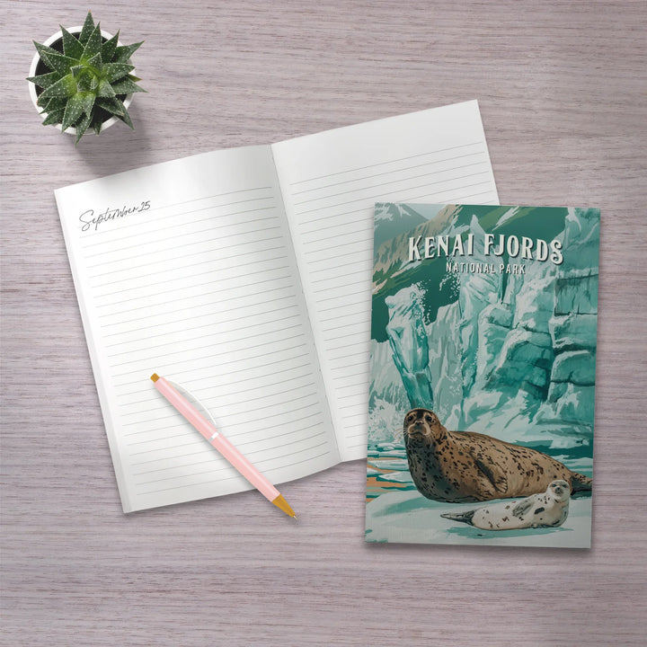 Lined 6x9 Journal, Kenai Fjords National Park, Alaska, Painterly Series, Lay Flat, 193 Pages, FSC paper