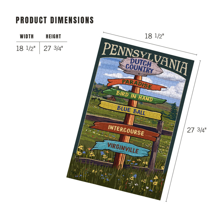 Lancaster County, Pennsylvania, Destination Signpost, Jigsaw Puzzle