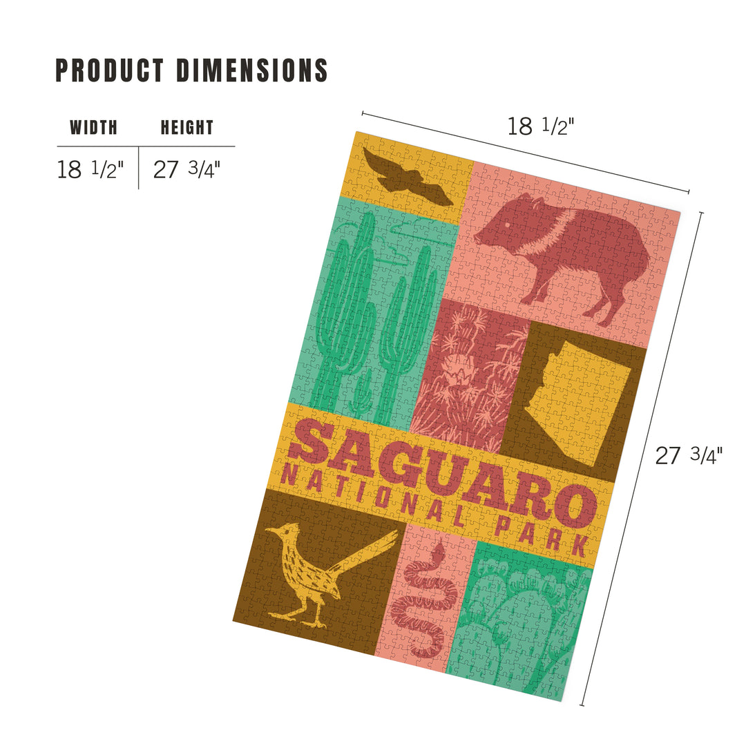 Saguaro National Park, Arizona, Icon Colorblock, Jigsaw Puzzle