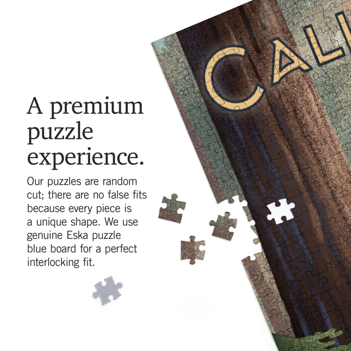 California, Lithograph, Deer in Forest, 1000 Piece Jigsaw Puzzle