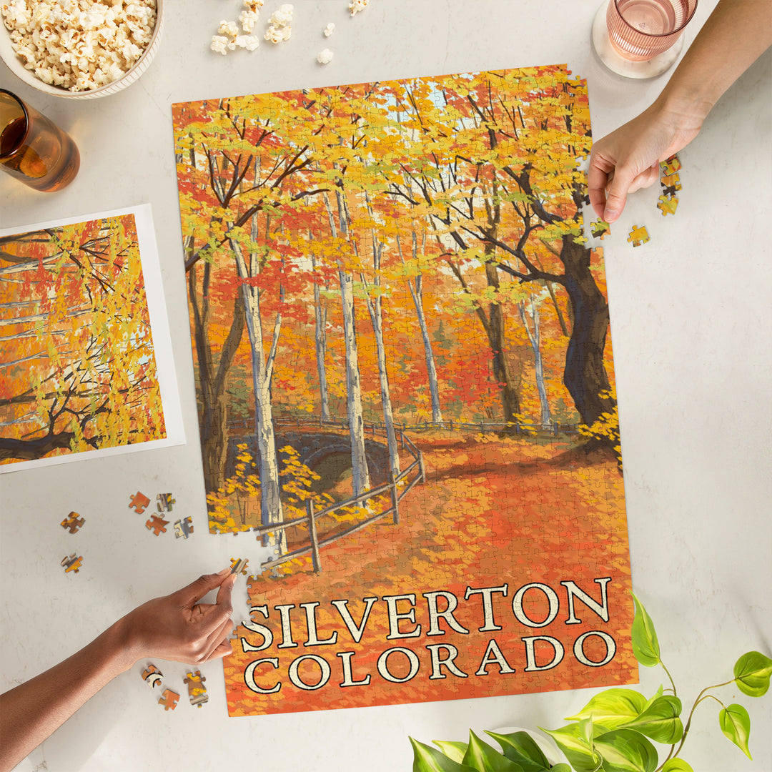 Silverton, Colorado, Painterly, Fall Colors Scene, 1000 Piece Jigsaw Puzzle