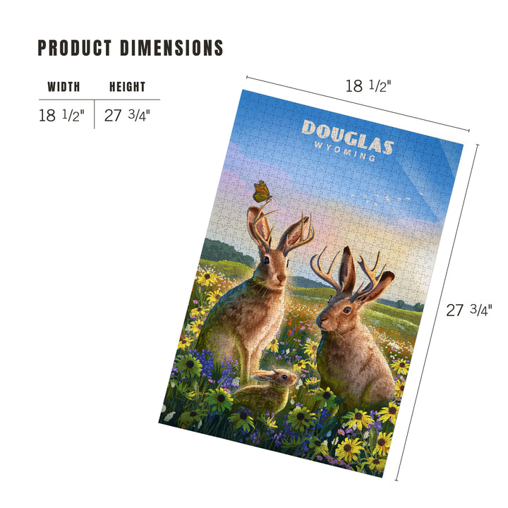 Douglas, Wyoming, Lithograph, Jackalope, 1000 Piece Jigsaw Puzzle