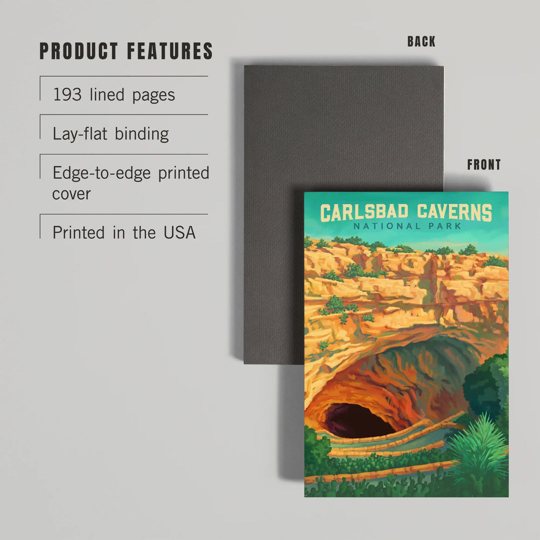 Lined 6x9 Journal, Carlsbad Caverns National Park, Oil Painting, Lay Flat, 193 Pages, FSC paper