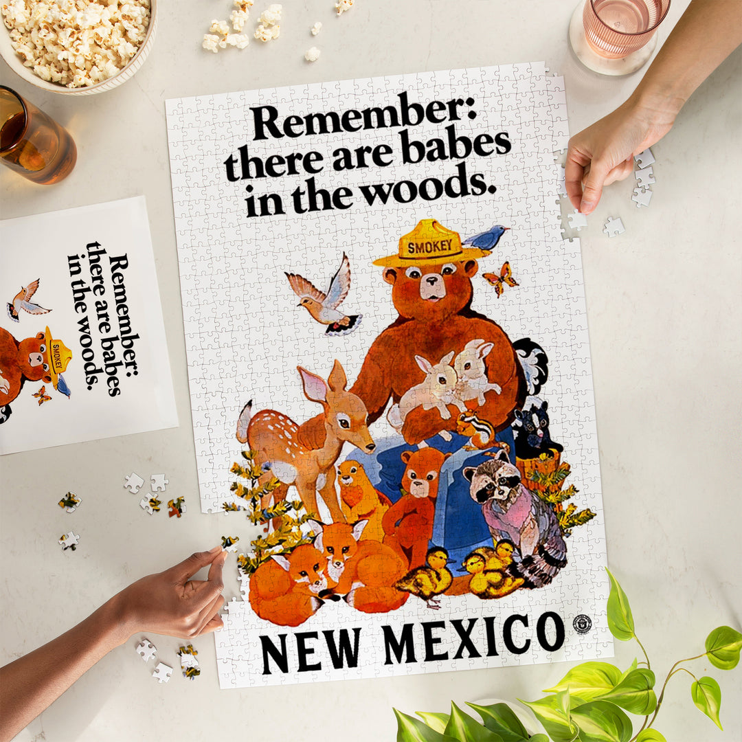 New Mexico, Vintage Poster, Smokey Bear, Babes in the Woods, 1000 Piece Jigsaw Puzzle