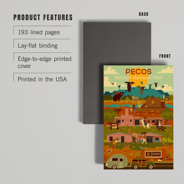 Lined 6x9 Journal, Pecos National Historical Park, New Mexico, Geometric, Lay Flat, 193 Pages, FSC paper