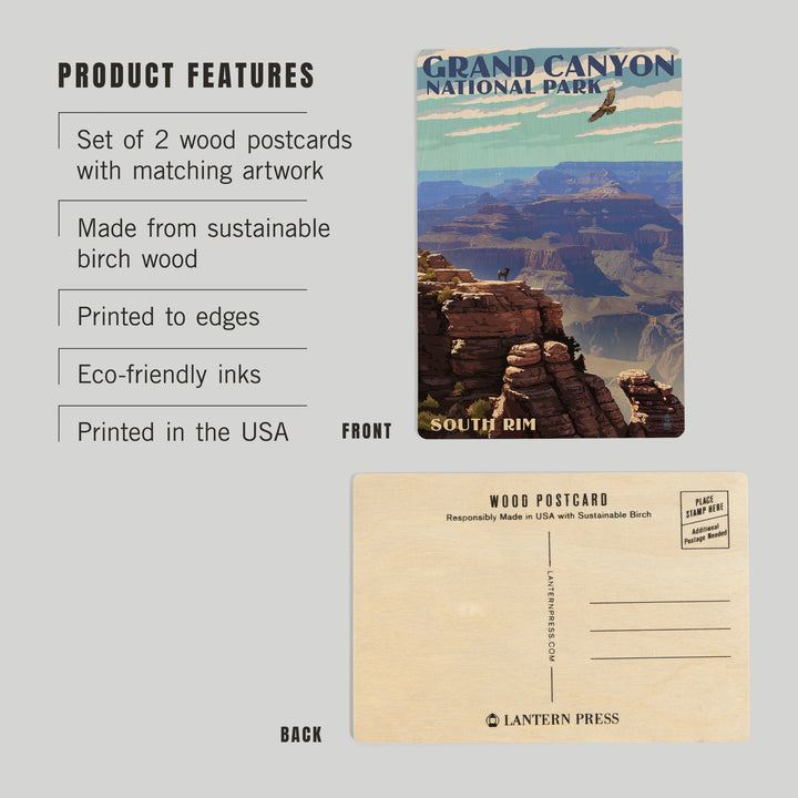 Grand Canyon National Park, Arizona, South Rim, Wood Sign and Postcards