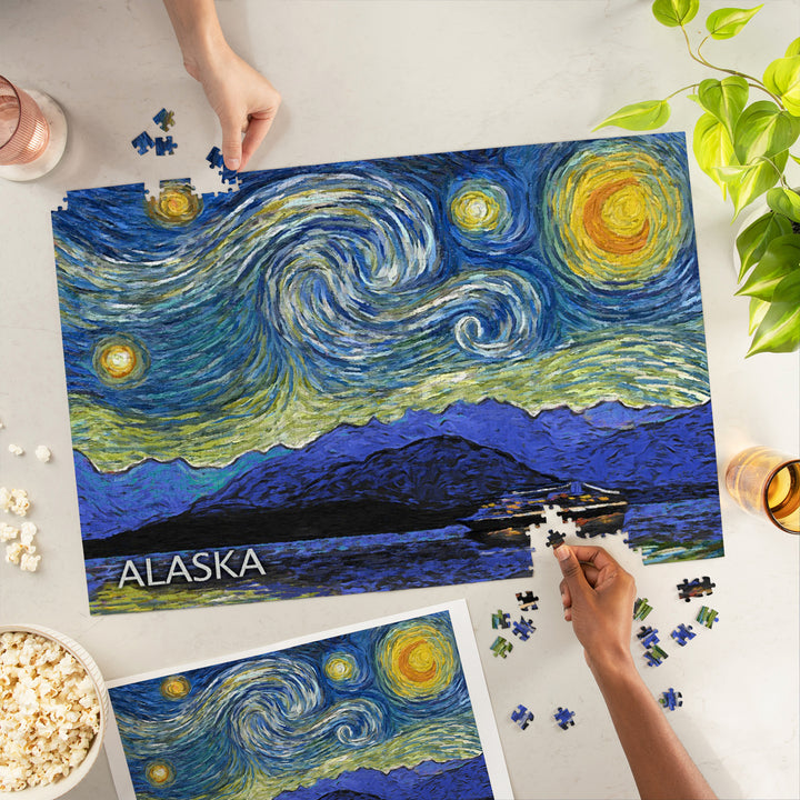Alaska, Starry Night, Inside Passage, Jigsaw Puzzle