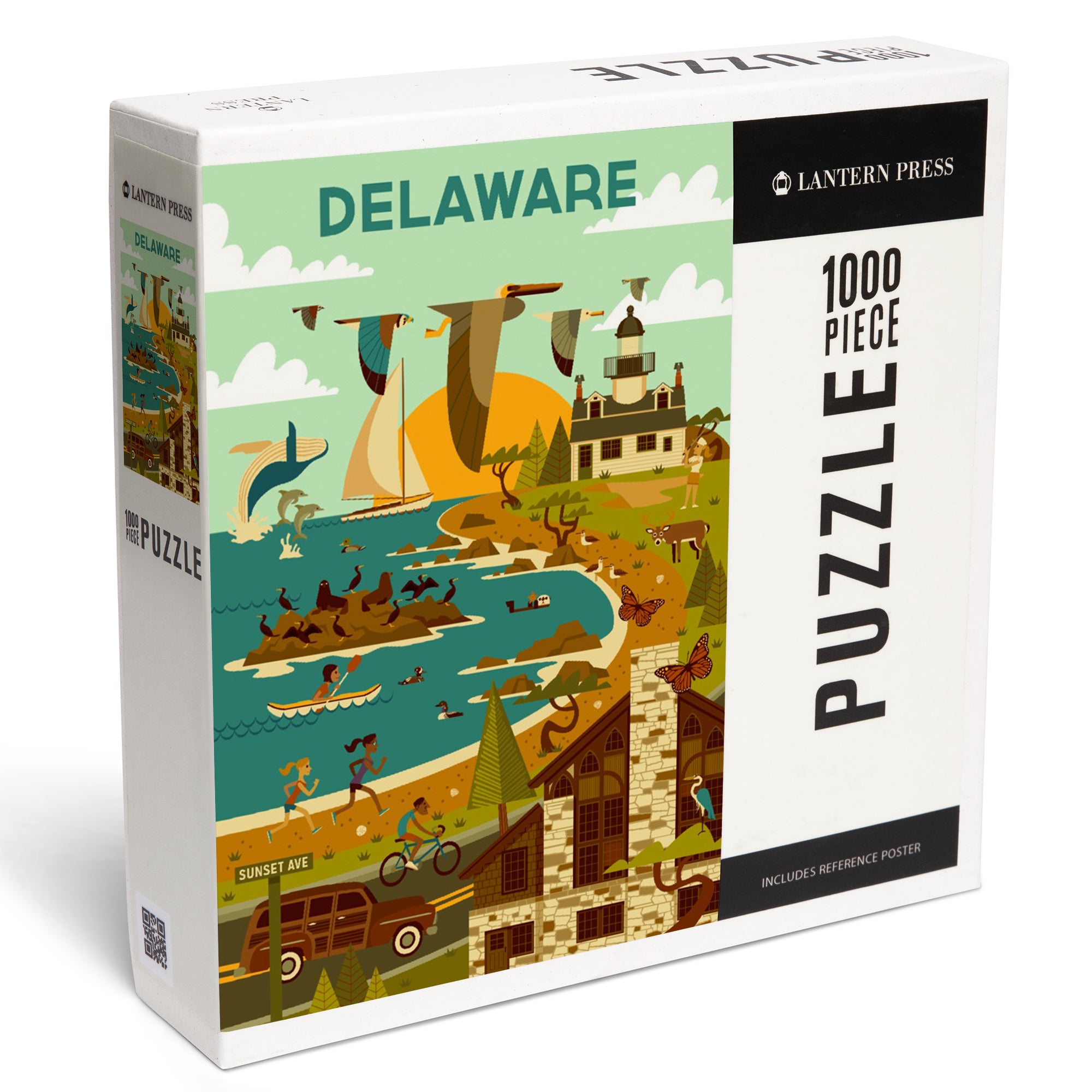 Delaware Wildlife, Lighthouse and Coastal Life Illustration, 1000