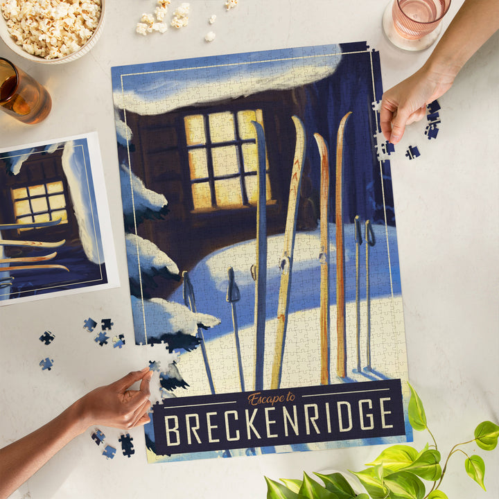 Breckenridge, Colorado, Skis Outside Cabin, Jigsaw Puzzle
