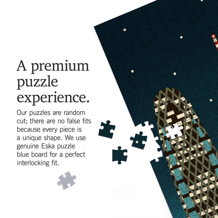 Tokyo, Japan, Retro Skyline (no text), 1000 Piece Jigsaw Puzzle