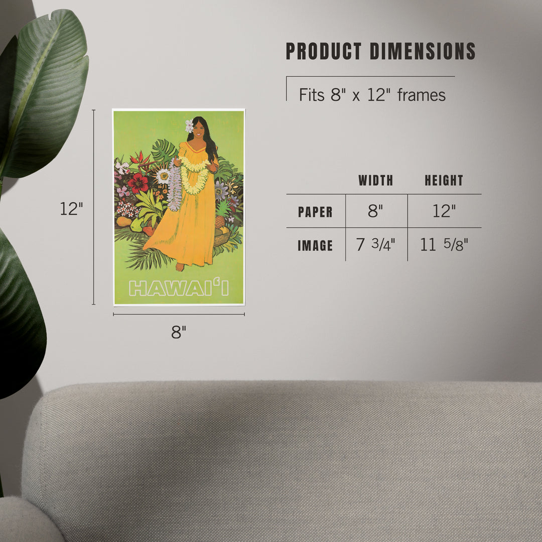 Hawaii, Welcome with Lei, Art & Giclee Prints