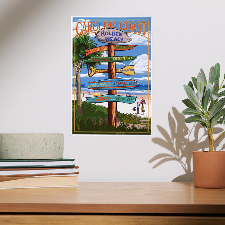 Holden Beach, North Carolina, Destinations Sign, Art & Giclee Prints