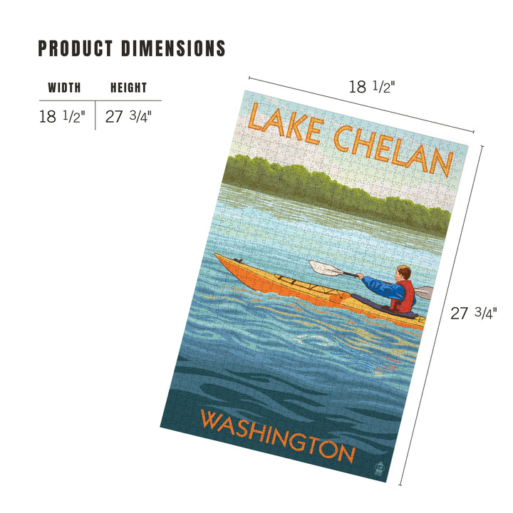 Lake Chelan, Washington, Kayak Scene, Jigsaw Puzzle