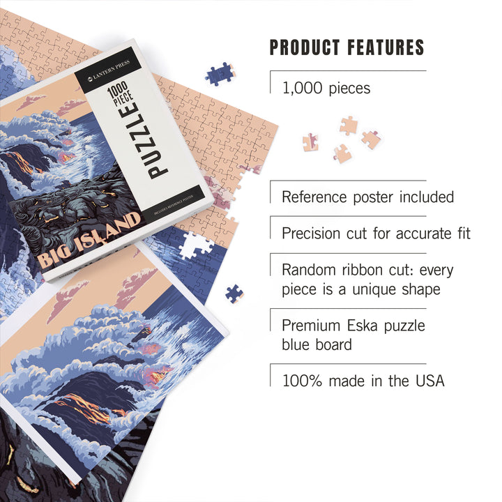 Hawaii, Big Island, Lava Flow Scene, Jigsaw Puzzle