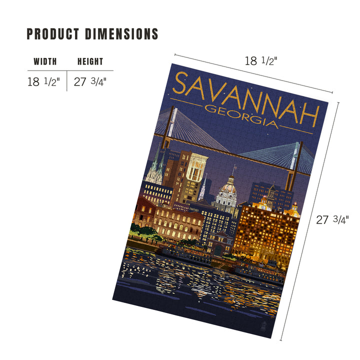 Savannah, Georgia at Night, Jigsaw Puzzle