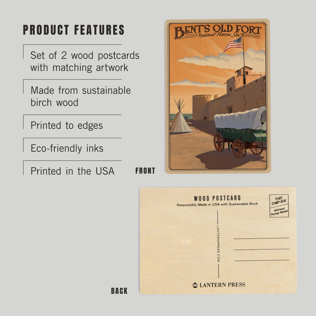 La Junta, Colorado, Bents Old Fort National, Wood Sign and Postcards
